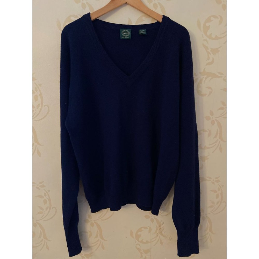 Saddles 100% Cashmere Black Sweater Mens Size L
